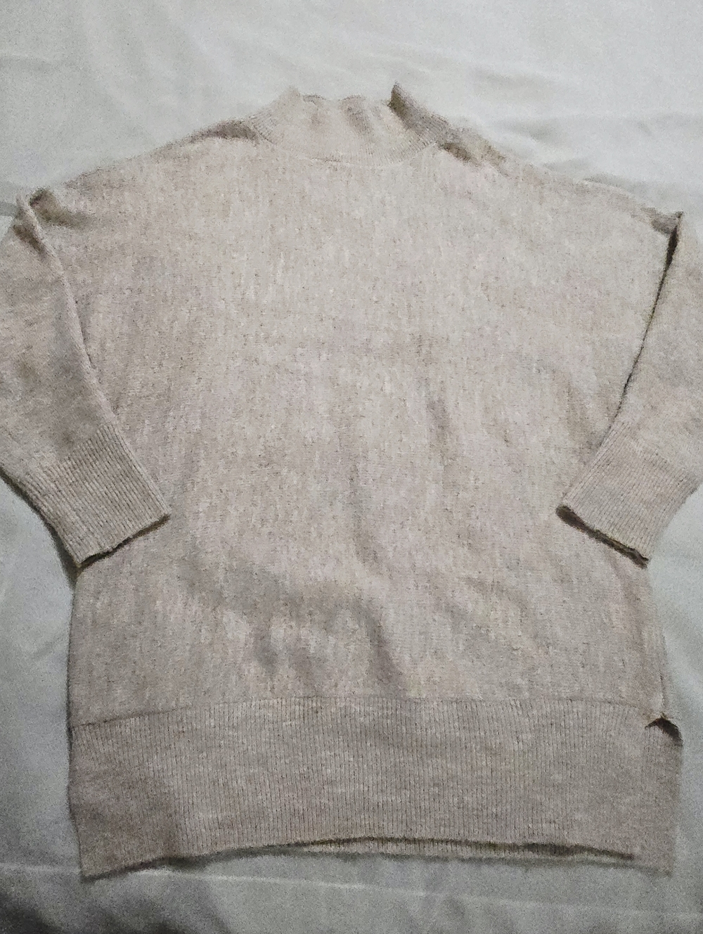 Magaschoni Tan Mock Neck Sweater Long Length Tunic